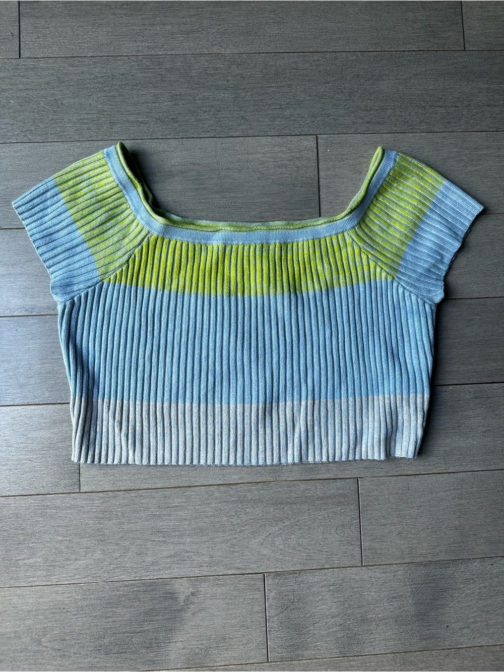 Women’s Anthropology Daily Practice Knit Crop Short Sleeve Sweater T Shirt Small